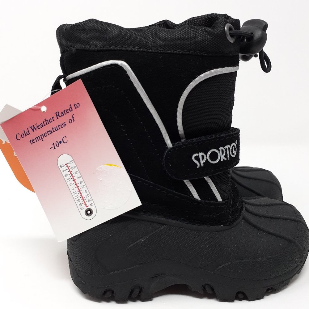 SPORTO Boys Suede Snow Boots | Toddler Size 5–6 | NWT | Black - Picture 4 of 6